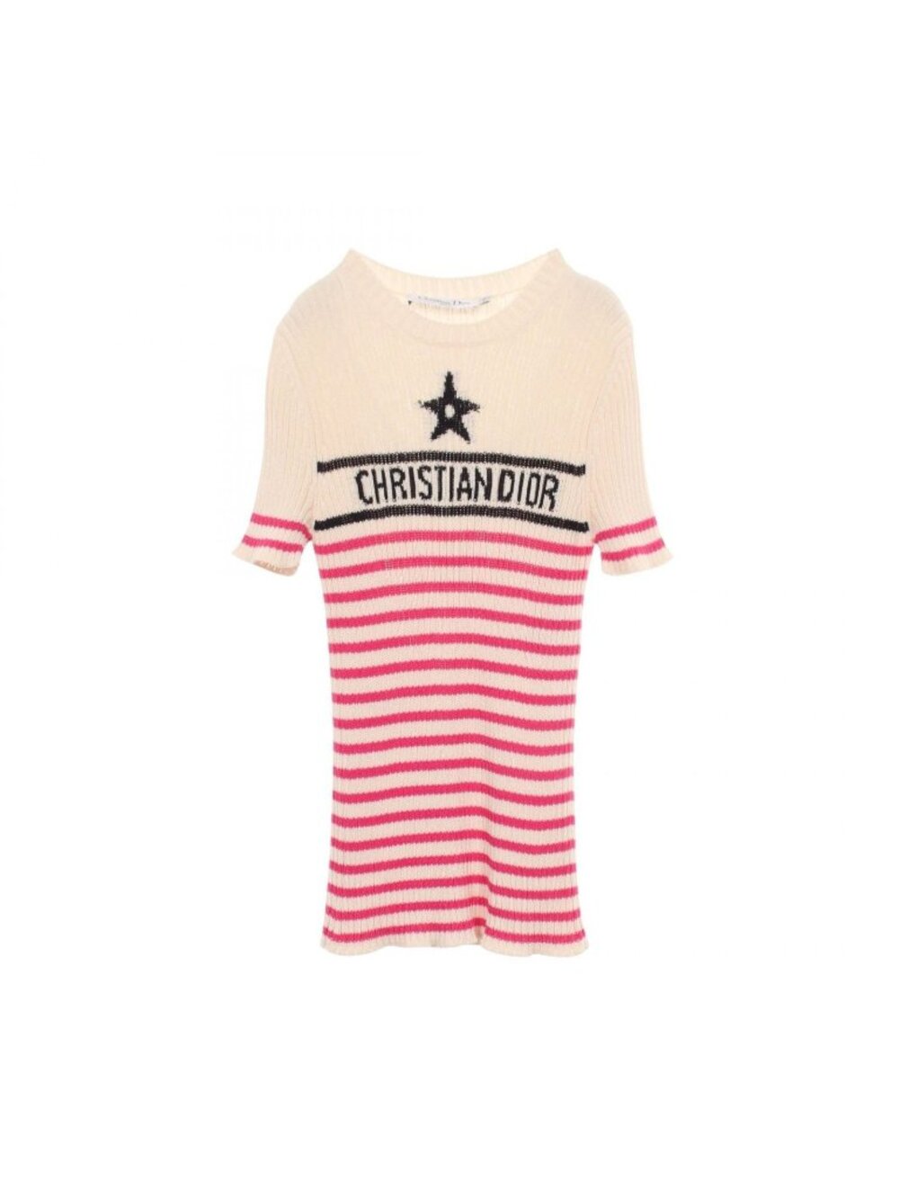 Dior Knit Dioriviera Border Logo Cotton Sweater
